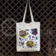 Printed semi-linen shopping bag "Flowers"